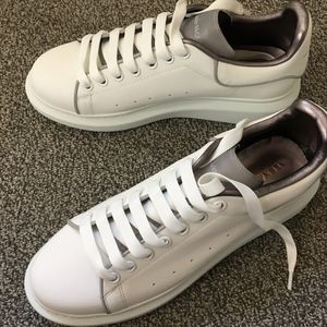 NEW ALEXANDER MCQUEEN White Leather Reflective